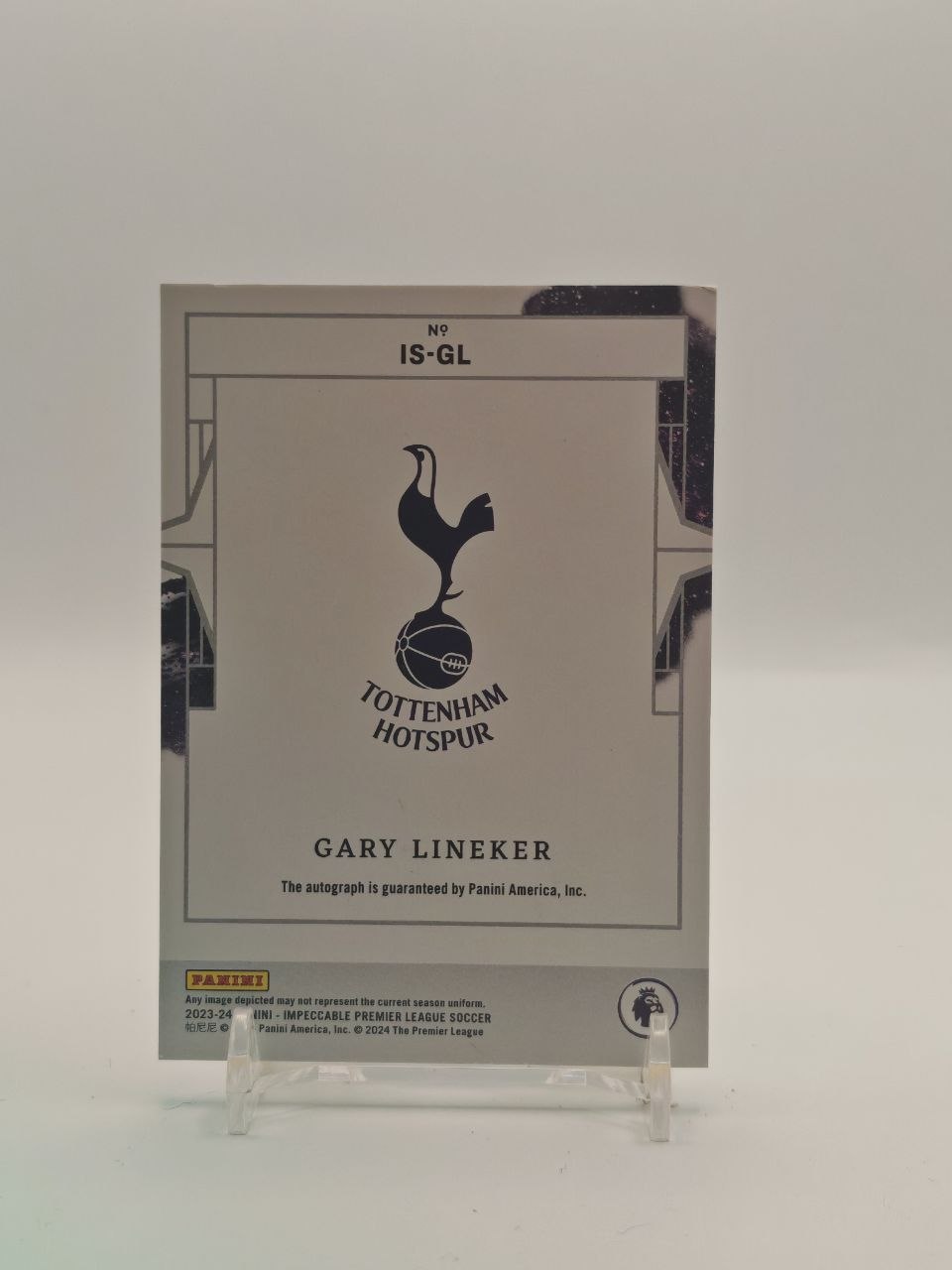 2023-24 PANINI IMPECCABLE GARY LINEKER TOTTENHAM AUTO 18/49