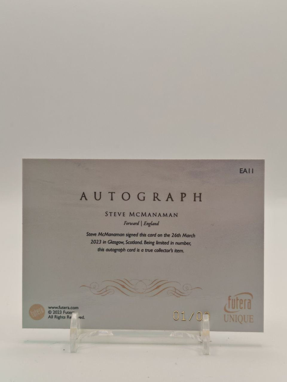 2023 FUTERA UNIQUE STEVE MCMANAMAN INGHILTERRA ELITE AUTO 01/03