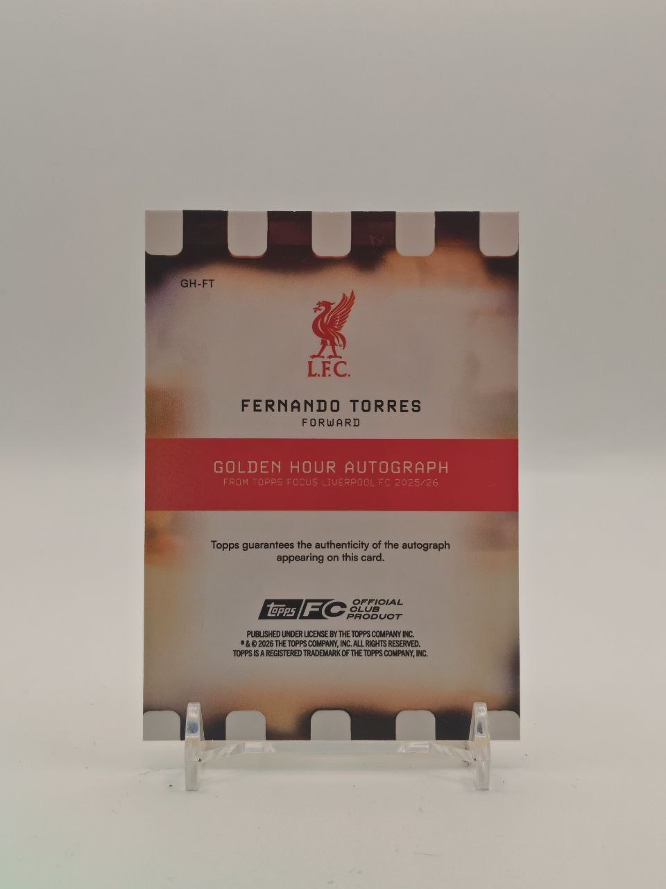 2026 TOPPS FOCUS LIVERPOOL FC FERNANDO TORRES GOLDEN HOUR AUTO