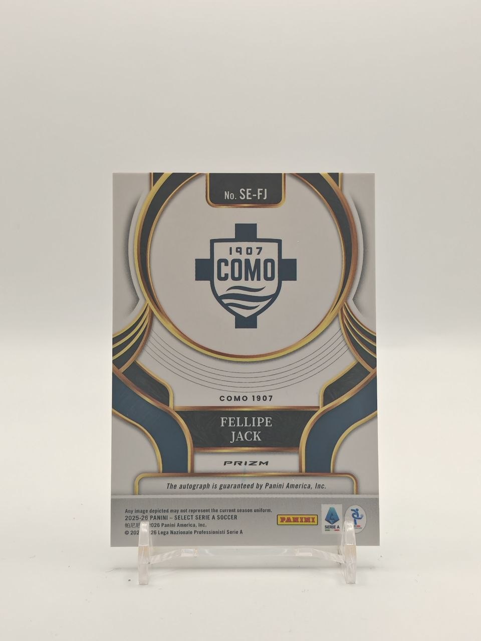 2025-26 PANINI SELECT SERIE A FELLIPE JACK COMO AUTO RC