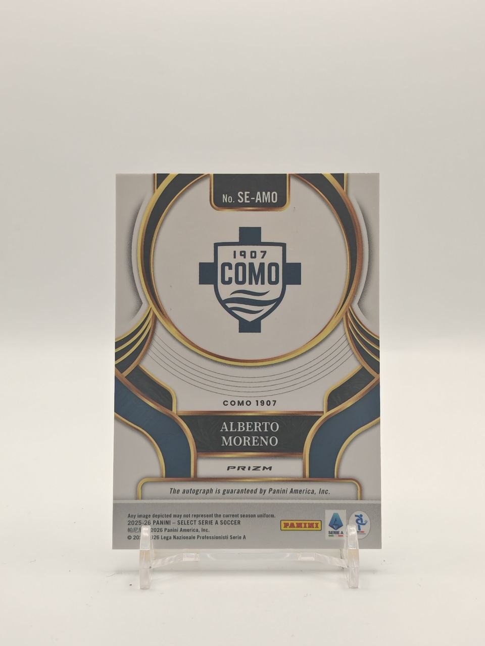 2025-26 PANINI SELECT SERIE A ALBERTO MORENO COMO AUTO
