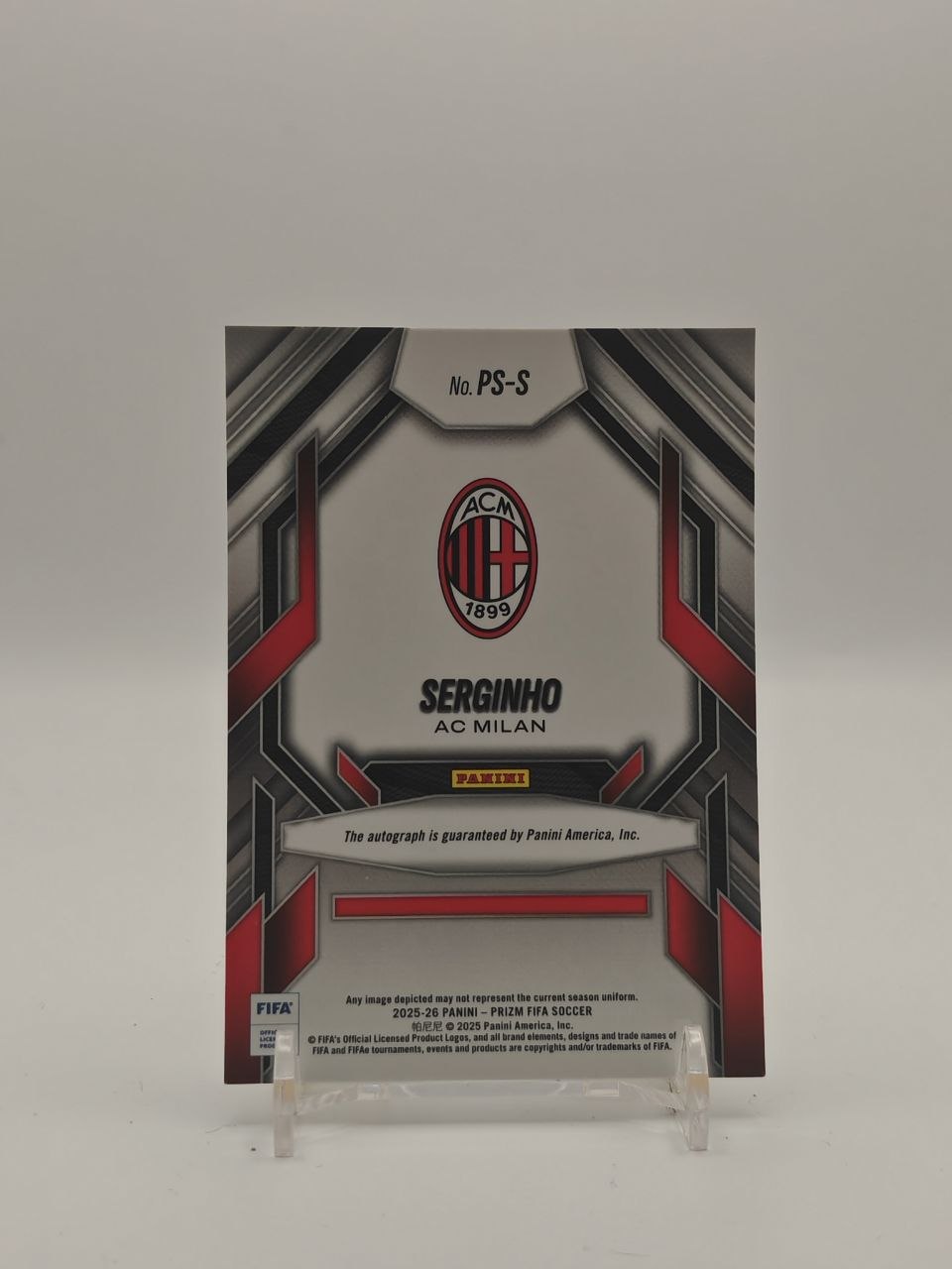 2025-26 PANINI PRIZM FIFA SERGINHO MILAN PROLIFIC SIGNATURES AUTO