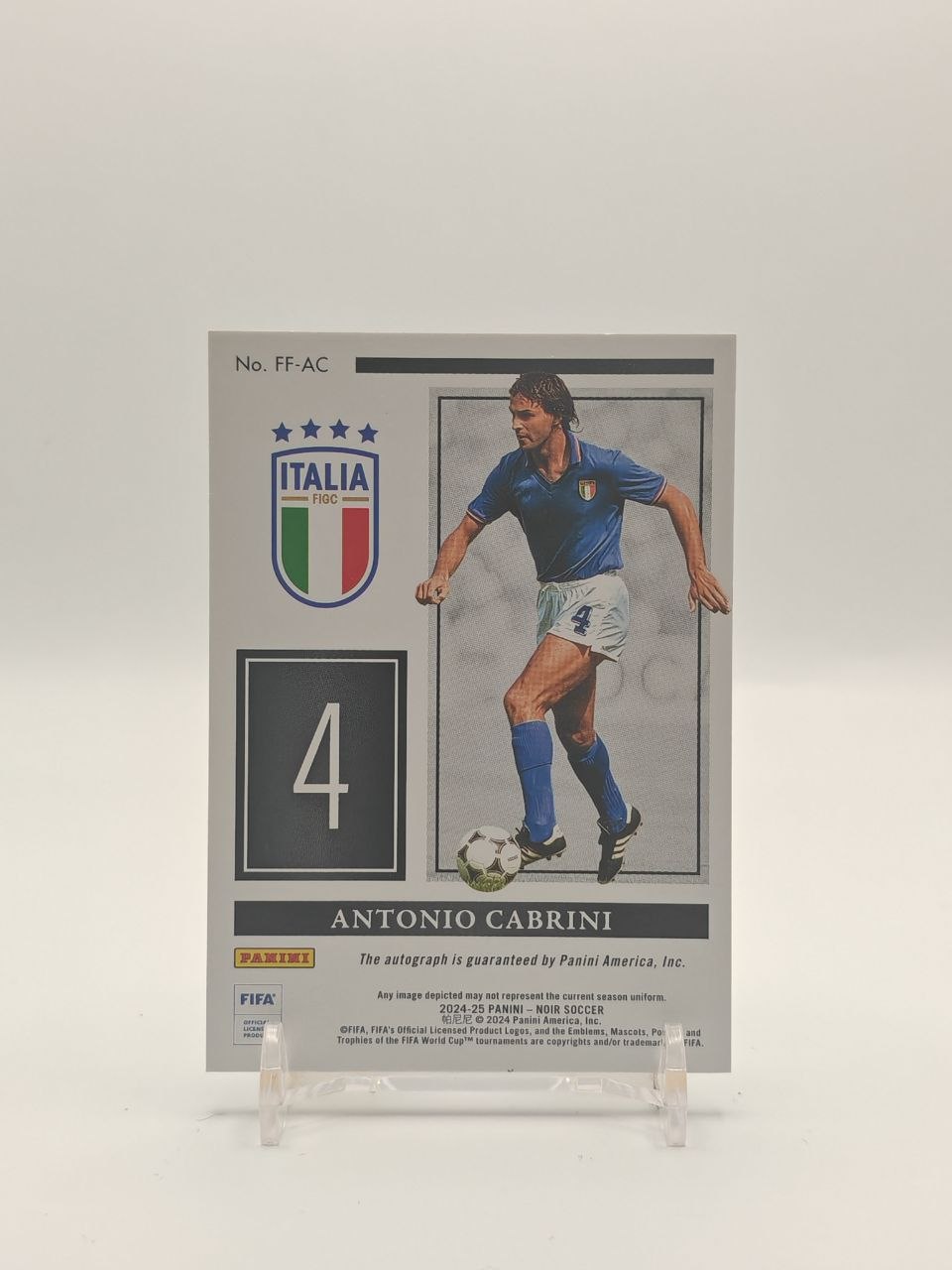 2024-25 PANINI NOIR ANTONIO CABRINI ITALIA FREEZE FRAME SIGNATURES AUTO 08/99