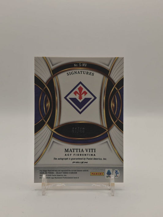 2025-26 PANINI SELECT SERIE A MATTIA VITI FIORENTINA SIGNATURES AUTO 41/49