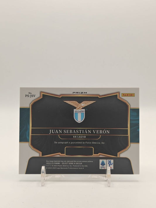 2022-23 PANINI SELECT SERIE A JUAN SEBASTIÁN VERÓN LAZIO PITCHSIDE SIGNATURES AUTO