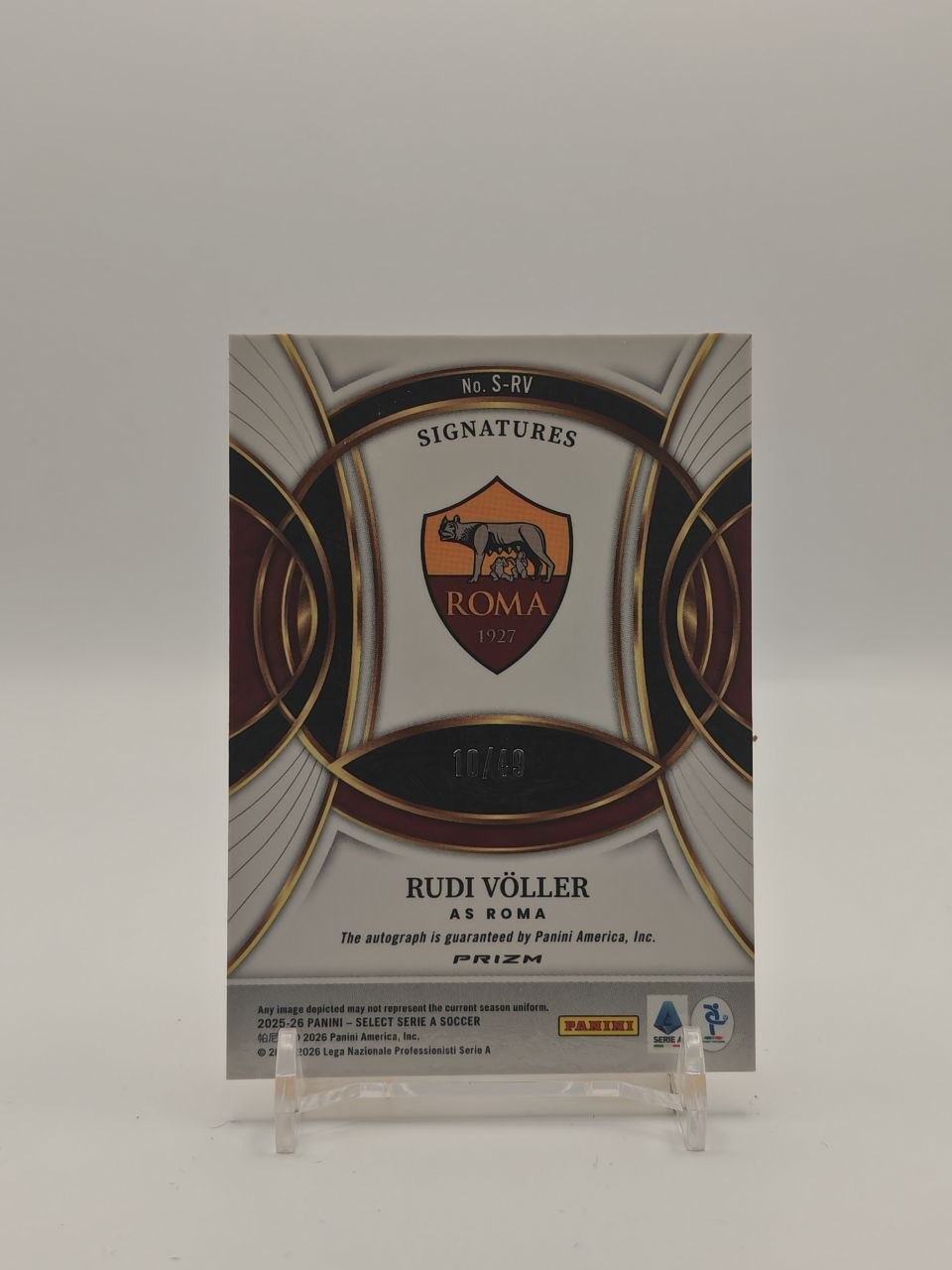 2025-26 PANINI SELECT SERIE A RUDI VÖLLER ROMA SIGNATURES AUTO 10/49