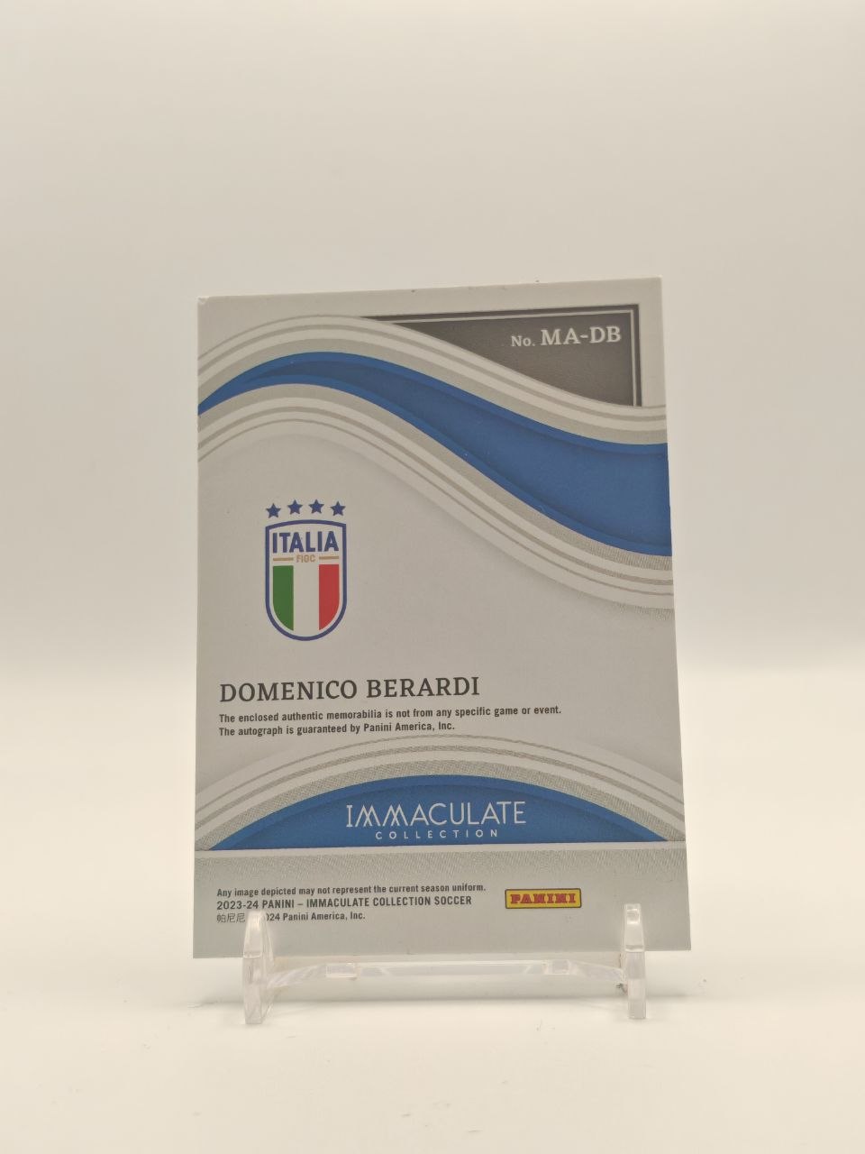 2023-24 PANINI IMMACULATE COLLECTION DOMENICO BERARDI ITALIA AUTO RELIC 04/25