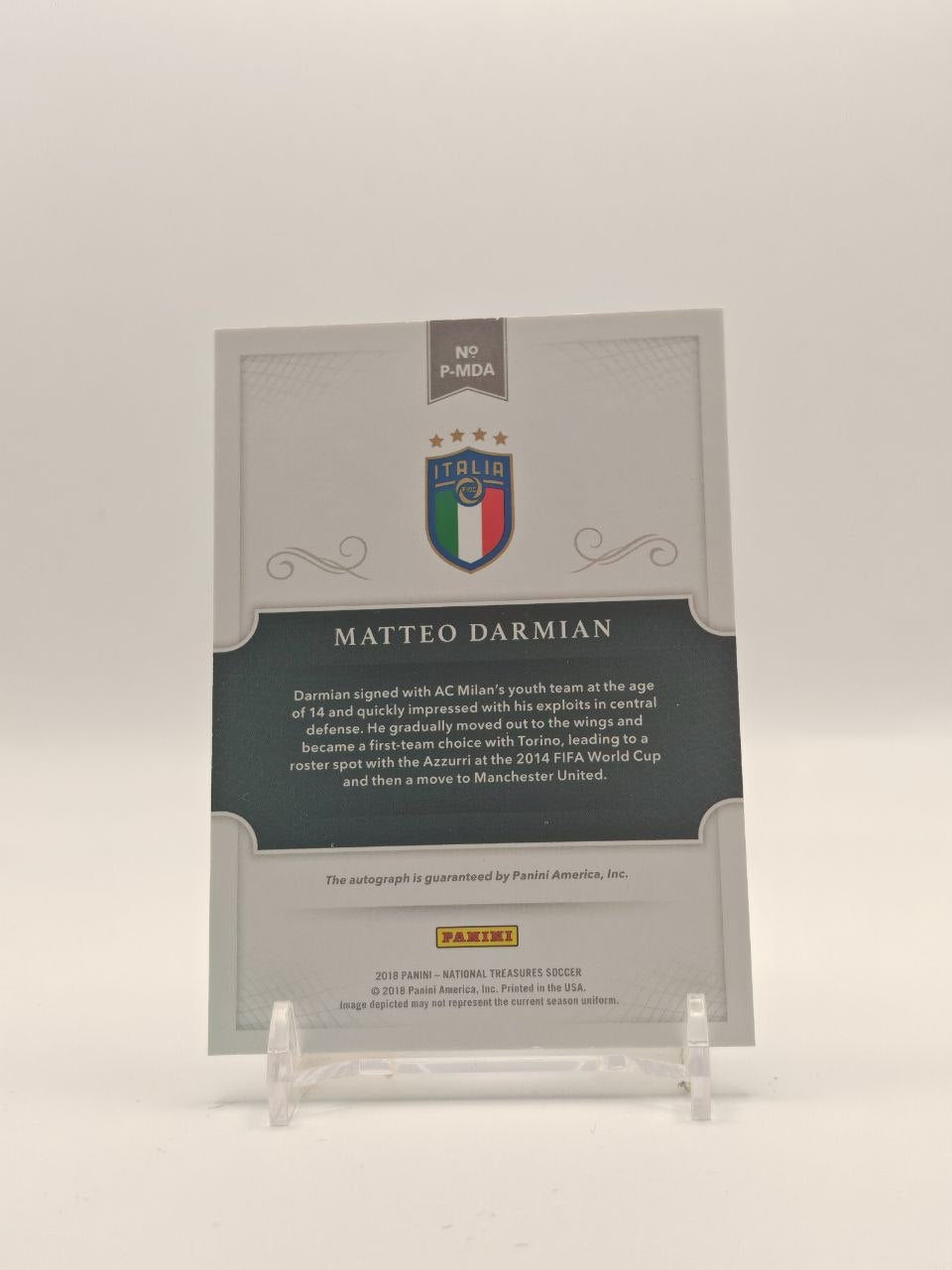 2018 PANINI NATIONAL TREASURES MATTEO DARMIAN ITALIA PENMANSHIP AUTO 27/99