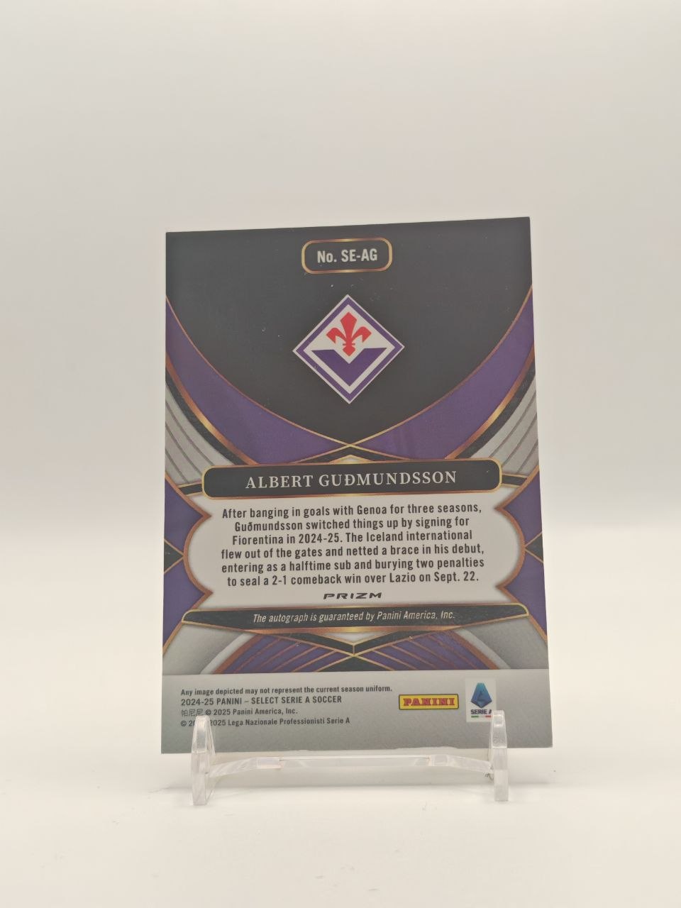 2024-25 PANINI SELECT SERIE A ALBERT GUDMUNDSSON FIORENTINA AUTO