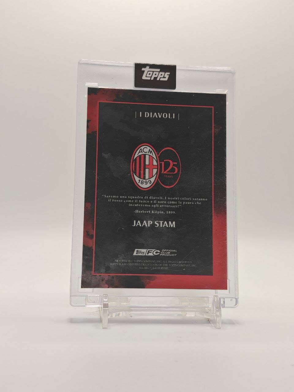 TOPPS AC MILAN 125 I DIAVOLI JAAP STAM AUTO 04/25