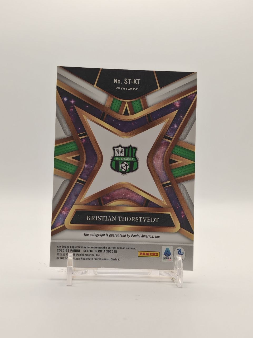 2025-26 PANINI SELECT SERIE A KRISTIAN THORSTVEDT SASSUOLO STELLAR AUTO