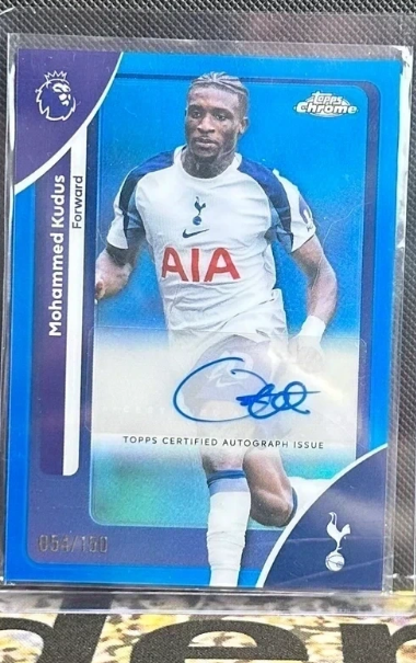 Mohammed Kudus Auto Blue Refractor /150 Topps Chrome Premier League 2025-26 Tottenham