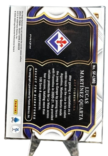 Lucas Martínez Quarta 2023-24 Panini Prizm Select Serie A Select Few Signatures Auto SF-LMQ Fiorentina