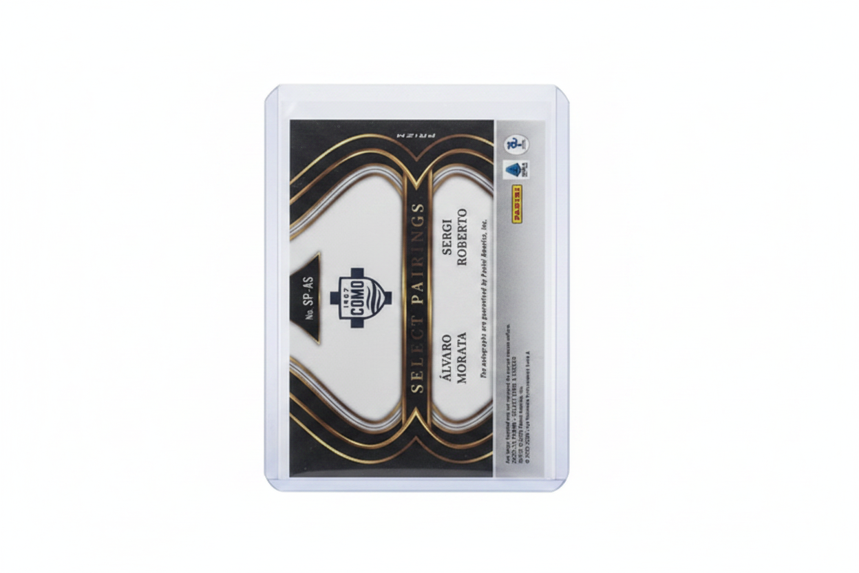 Álvaro Morata Sergi Roberto 2024-25 Panini Select Serie A Select Pairings Dual Auto SP-AS Como 1907 - Retro