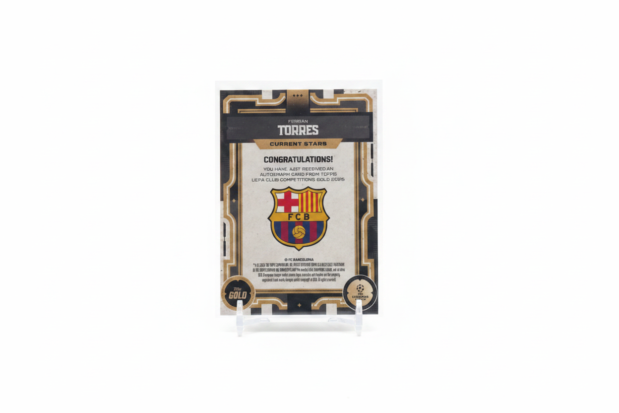 Ferran Torres 2025-26 Topps Gold UEFA Current Stars Auto 03/10 SSP FC Barcelona - Retro