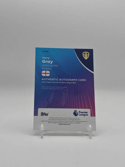 Harry Gray Leeds United Topps Chrome Premier League Auto RC, retro