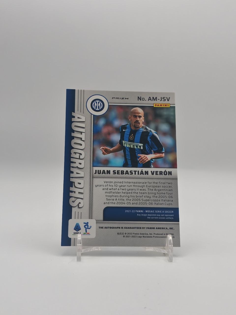 Juan Sebastián Verón Inter Panini Mosaic Serie A Autographs, retro