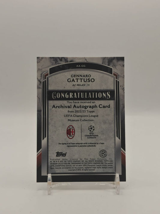 2022-23 TOPPS MUSEUM COLLECTION UEFA CHAMPIONS LEAGUE GENNARO GATTUSO MILAN ARCHIVAL AUTOGRAPHS AUTO 10/25