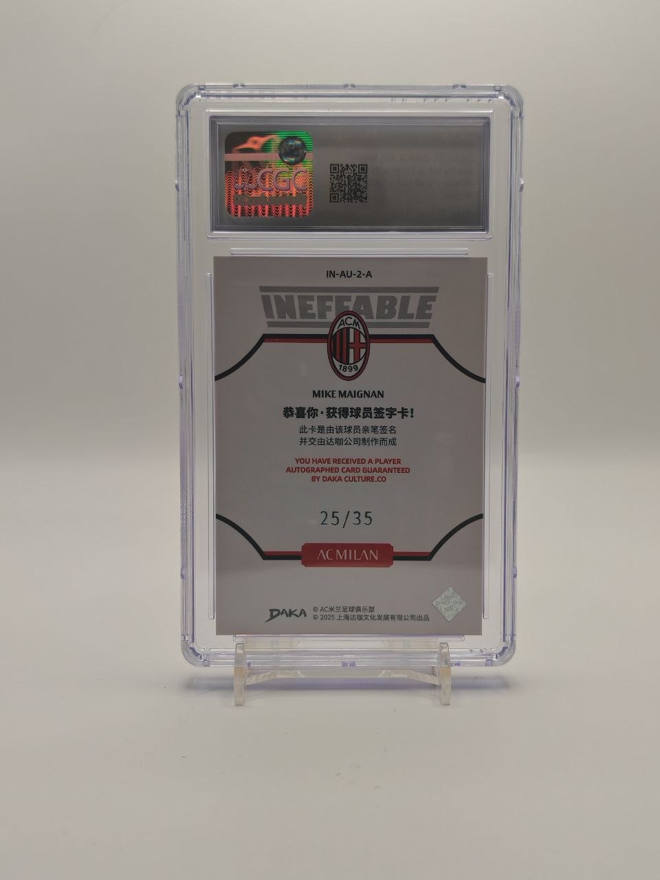 2024-25 DAKA AC MILAN INEFFABLE MIKE MAIGNAN AUTOGRAPH A SILVER AUTO 25/35 CGC 10