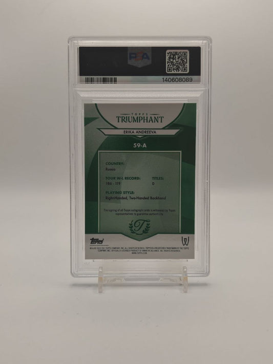 2025 TOPPS TRIUMPHANT ERIKA ANDREEVA AUTO 11/99 PSA 10