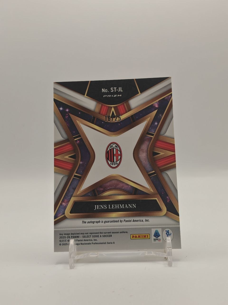 2025-26 PANINI SELECT SERIE A JENS LEHMANN MILAN STELLAR AUTO 16/25