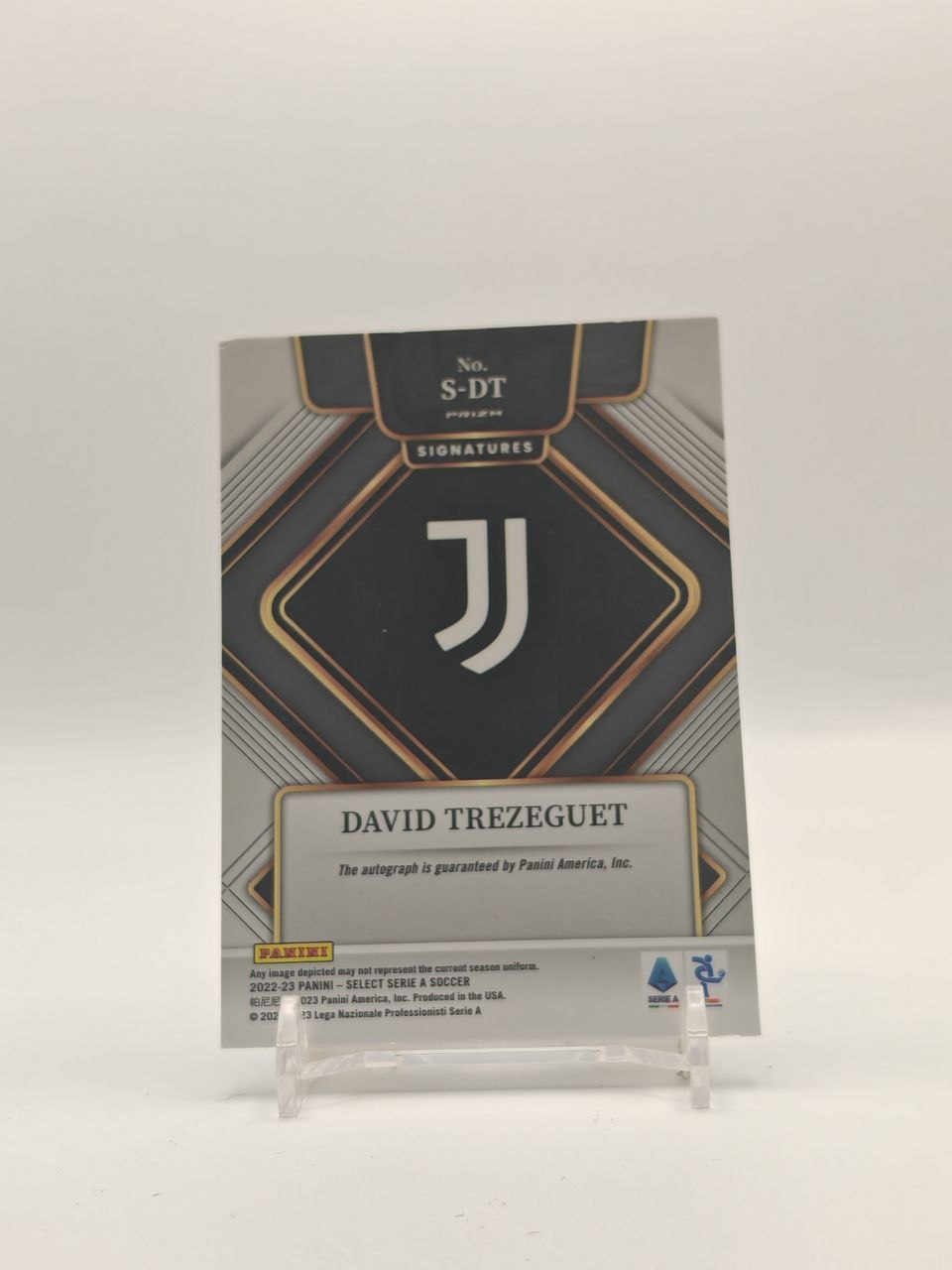 2022-23 PANINI SELECT SERIE A DAVID TREZEGUET JUVENTUS SIGNATURES AUTO