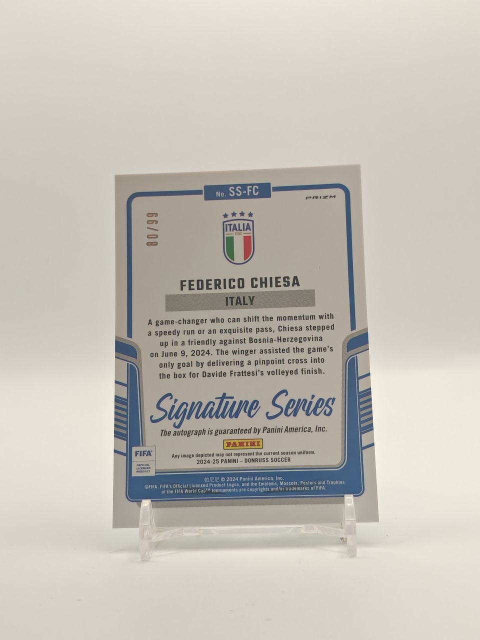 2024-25 PANINI DONRUSS SOCCER FEDERICO CHIESA ITALIA SIGNATURE SERIES AUTO 80/99