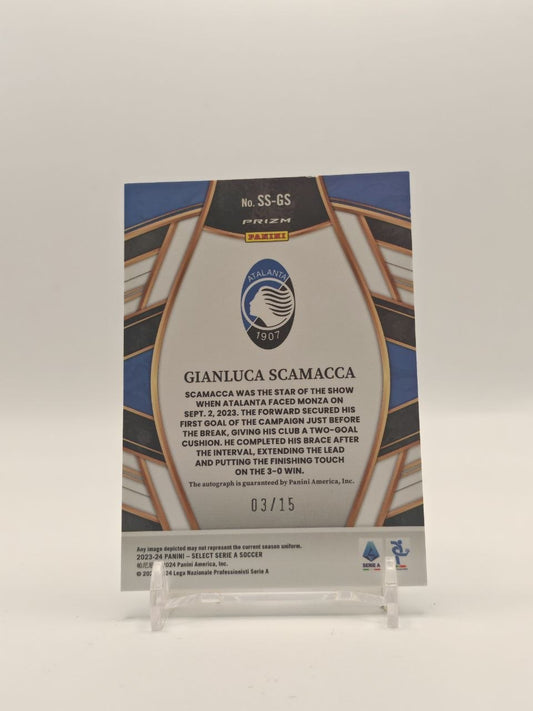 2023-24 PANINI SELECT SERIE A GIANLUCA SCAMACCA ATALANTA AUTO 03/15