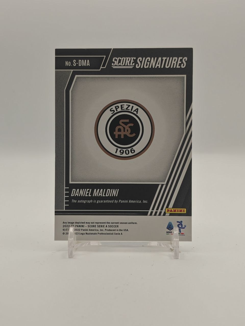 2022-23 PANINI SCORE SERIE A DANIEL MALDINI SPEZIA SCORE SIGNATURES AUTO 01/39