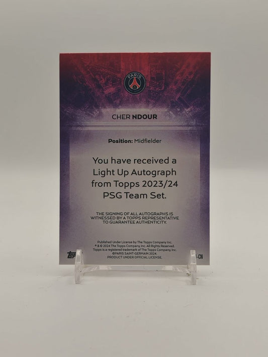 2023-24 TOPPS PSG TEAM SET CHER NDOUR LIGHT UP AUTO 22/99