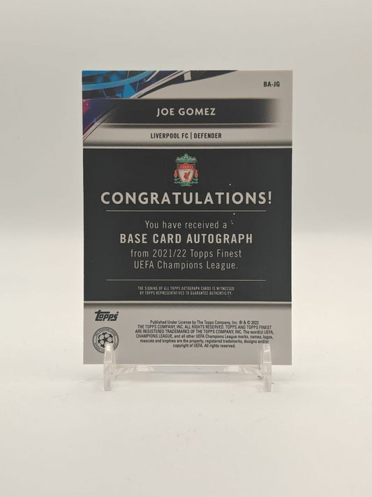 2021-22 TOPPS FINEST UEFA CHAMPIONS LEAGUE JOE GOMEZ LIVERPOOL AUTO