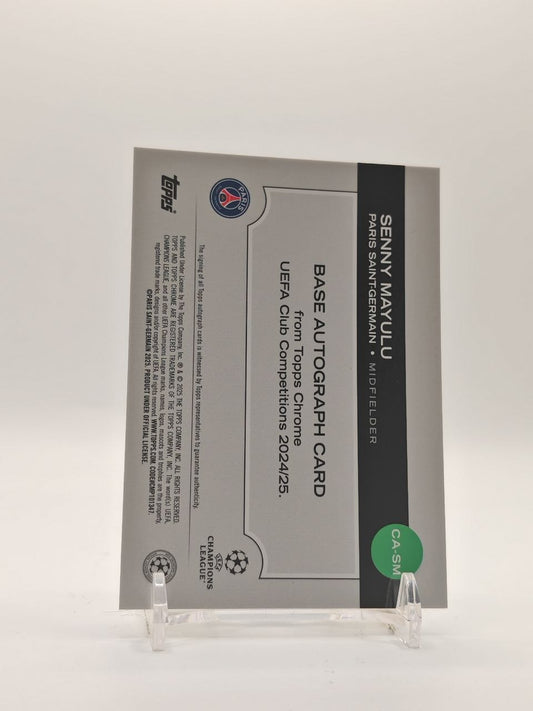 2024-25 TOPPS CHROME UEFA CLUB COMPETITIONS SENNY MAYULU PSG AUTO RC