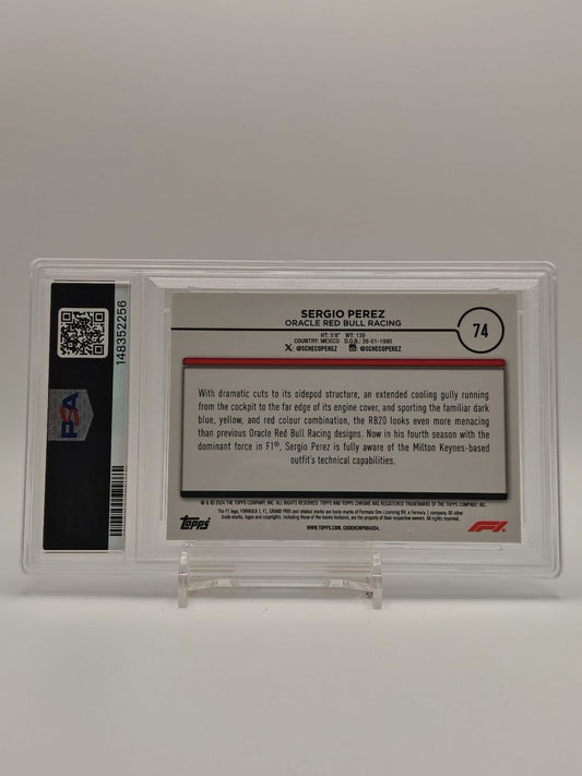 Sergio Perez 2024 Topps Chrome F1 Black Raywave 1/1 PSA 9, retro