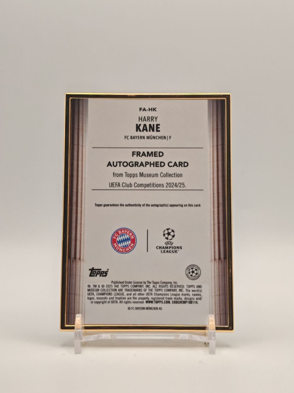 Retro Harry Kane Topps Museum Collection UEFA 2024-25 FA-HK