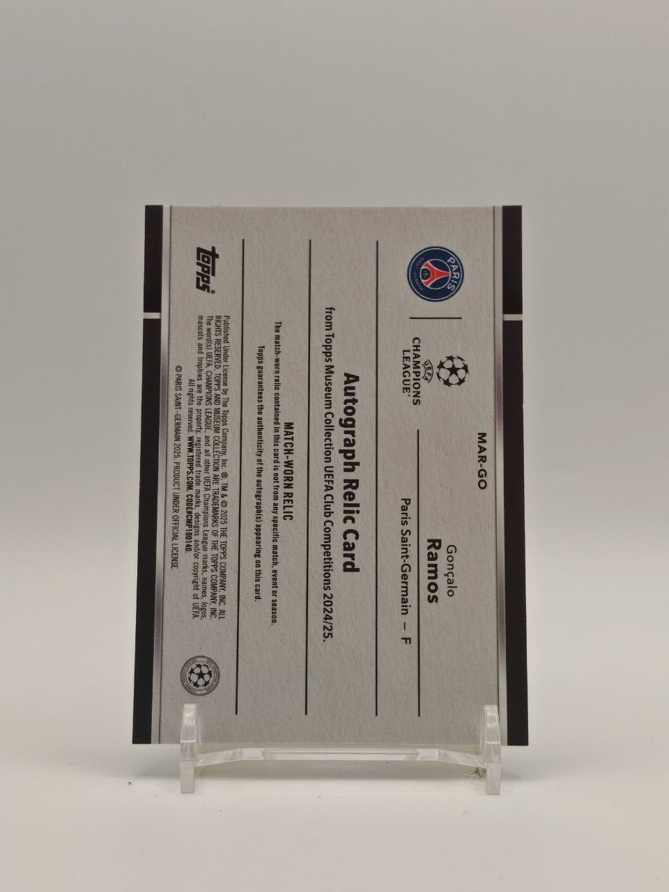 Retro Gonçalo Ramos Topps Museum Collection UEFA 2024-25 MAR-GO