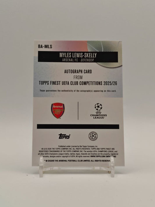 Retro Myles Lewis-Skelly Topps Finest UEFA Club Competitions 2025-26 BA-MLS