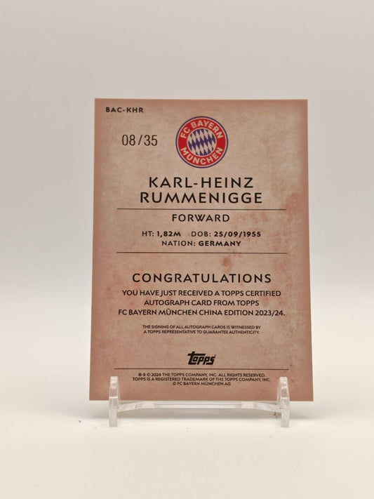 Retro Karl-Heinz Rummenigge Topps Bayern München China Edition 2023-24 BAC-KHR 08/35