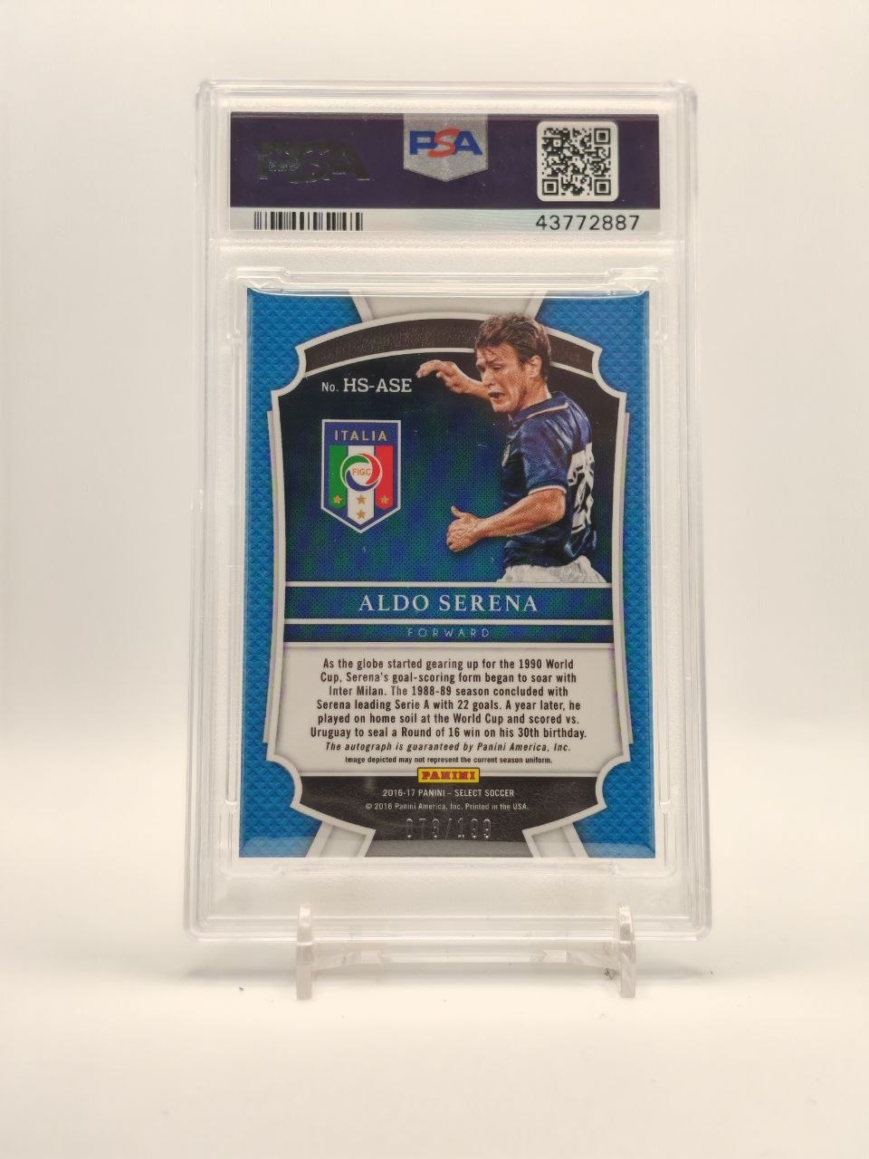 Aldo Serena Panini Select Historic Signatures Auto 073/199 PSA 10 retro
