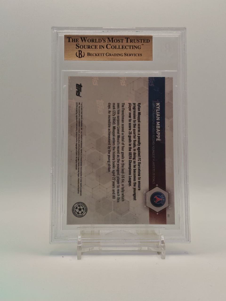 Kylian Mbappé PSG 2020-21 Topps Now UEFA Champions League #53 BGS 9.5, retro