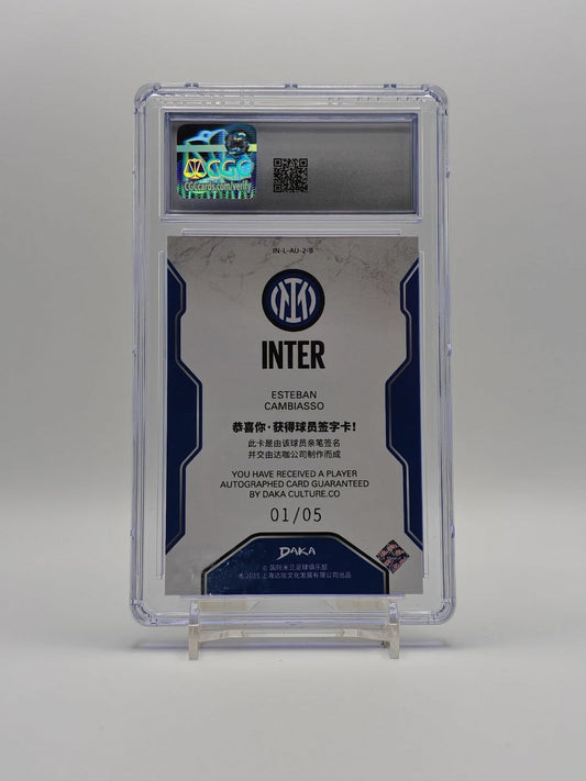 Esteban Cambiasso Daka Ineffable Auto Gold 01/05 CGC 9 retro