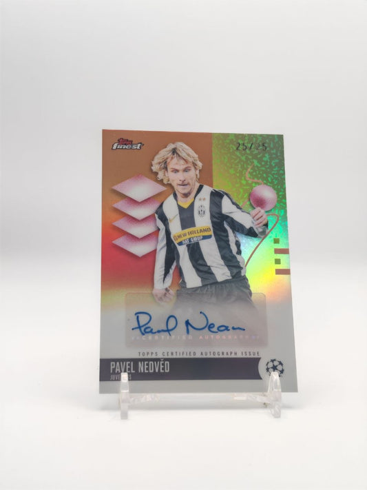 Pavel Nedvěd Topps Finest Auto Orange 25/25, fronte