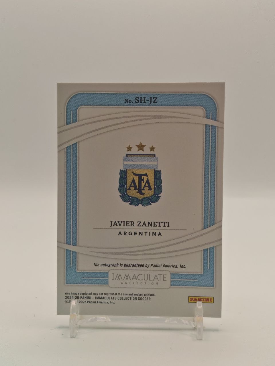 Javier Zanetti Argentina Immaculate Auto 19/25, retro