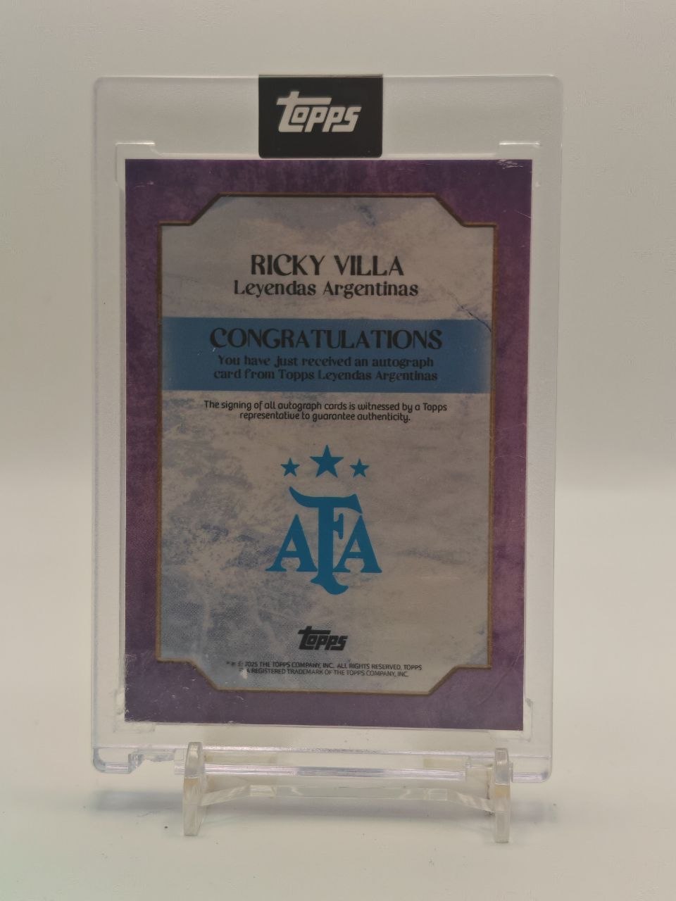 Ricky Villa Topps Leyendas Argentinas Auto 19/25, retro