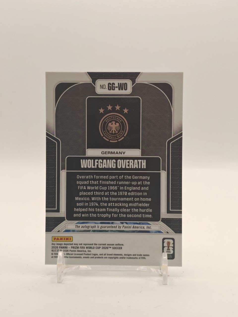 2026 PANINI PRIZM FIFA WORLD CUP WOLFGANG OVERATH GERMANIA GLOBAL GRAPHS AUTO