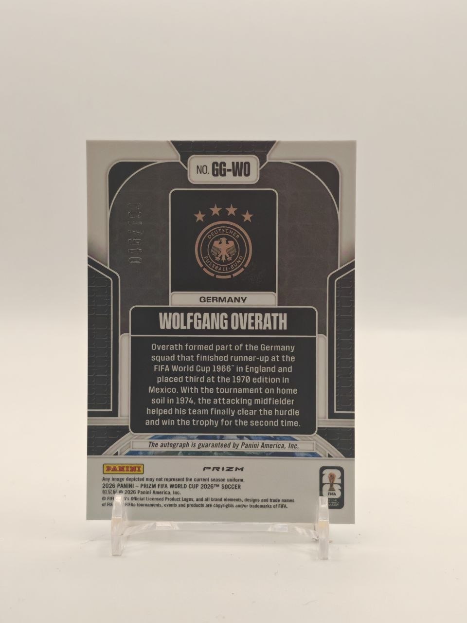 2026 PANINI PRIZM FIFA WORLD CUP WOLFGANG OVERATH GERMANIA GLOBAL GRAPHS AUTO 046/199