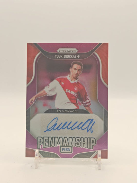 2025-26 PANINI PRIZM FIFA YOURI DJORKAEFF AS MONACO PENMANSHIP AUTO 02/10