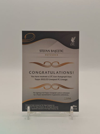 2022-23 TOPPS LIVERPOOL LINEAGE STEFAN BAJČETIĆ LFC ICON AUTO RC 12/99