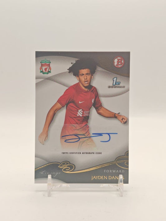 2022-23 TOPPS LIVERPOOL LINEAGE JAYDEN DANNS LFC ACADEMY AUTO 1ST BOWMAN