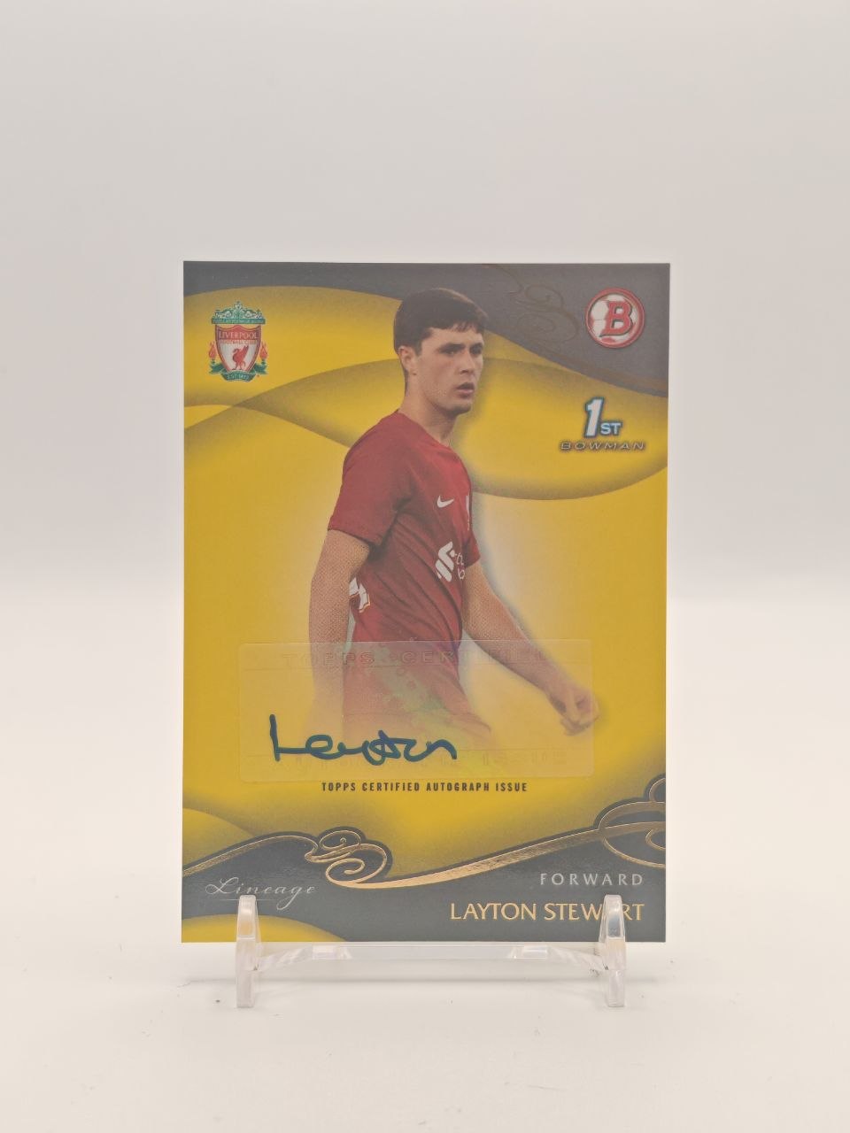 2022-23 TOPPS LIVERPOOL LINEAGE LAYTON STEWART LFC ACADEMY AUTO 1ST BOWMAN 75/75