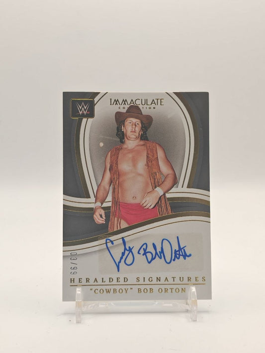 2023 PANINI IMMACULATE COLLECTION WWE COWBOY BOB ORTON HERALDED SIGNATURES AUTO 03/99